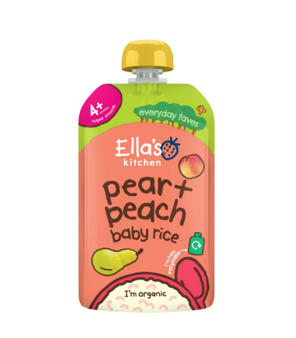 Ella's Kitchen Pear & Peach Baby Rice Pouch 120g