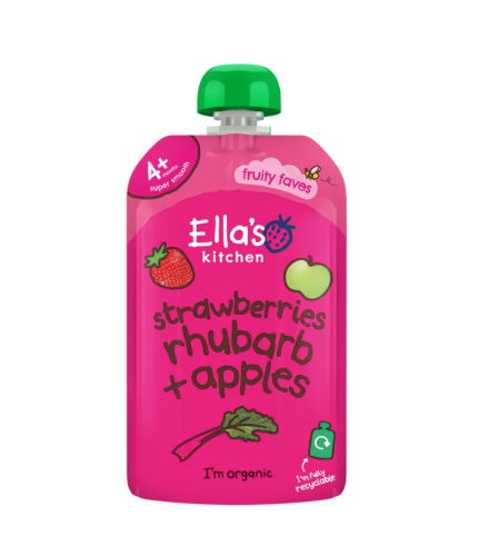 Ella's Kitchen Strawberry, Rhubarb, Apple Pouch 120g