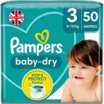 Pampers Baby Dry Size 3 50 Nappies (6-10Kg)