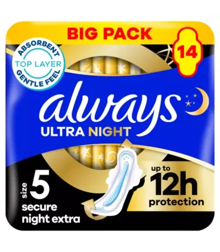 Always Ultra Sanitary Towels Secure Night Extra (Size 5) With Wings 14 Pads