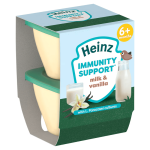 Heinz Immunity Support Milk and Vanilla Pot 6m+ 2 x 100g