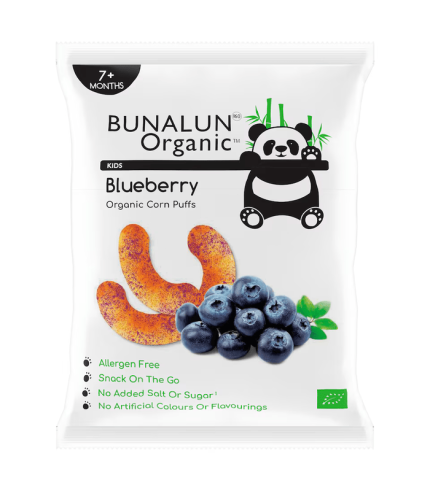 Bunalun Organic Kids Blueberry Corn Puffs 12G