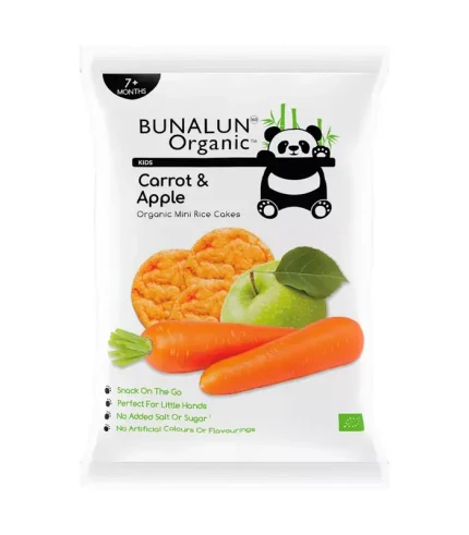 Bunalun Organic Carrot & Apple Organic Mini Rice Cakes 7+ Months 40g