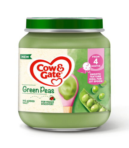 Cow & Gate Green Peas baby food jar 125g