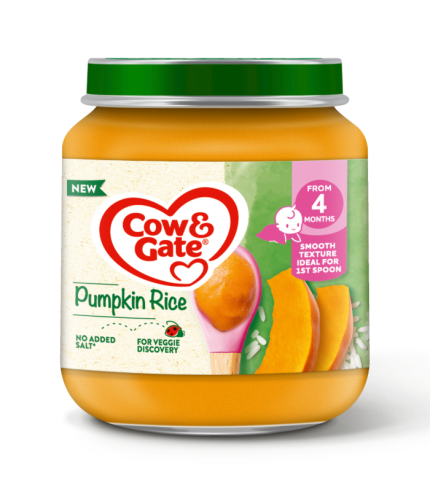 Cow & Gate Pumpkin Rice baby food jar 125g