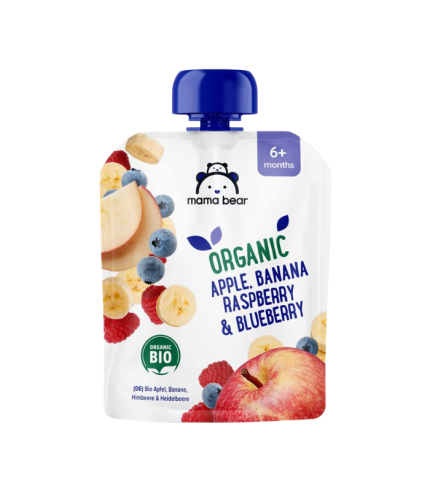 Mama Bear Organic Apple, Banana, Blueberry and Raspberry 6m 90g