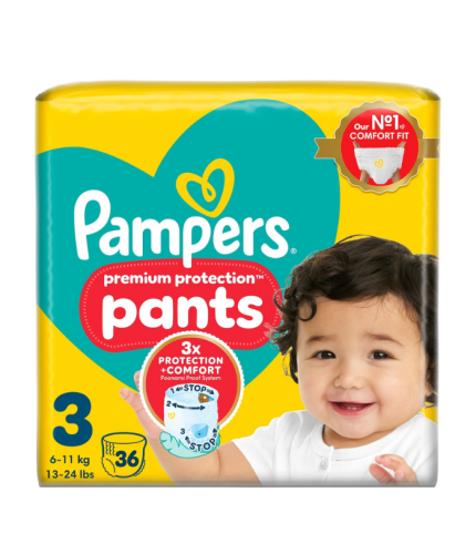 Pampers Premium Protection Pants Size 3 36 Nappies