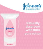 Johnson's Baby Cotton Pads- 50 Pads - Image 2
