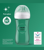 Philips Avent Natural Response Glass Baby Bottle 1m+ 240ml - Image 2