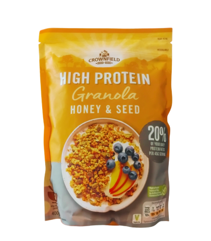 Crownfield High Protein Granola Honey & Seed 400g