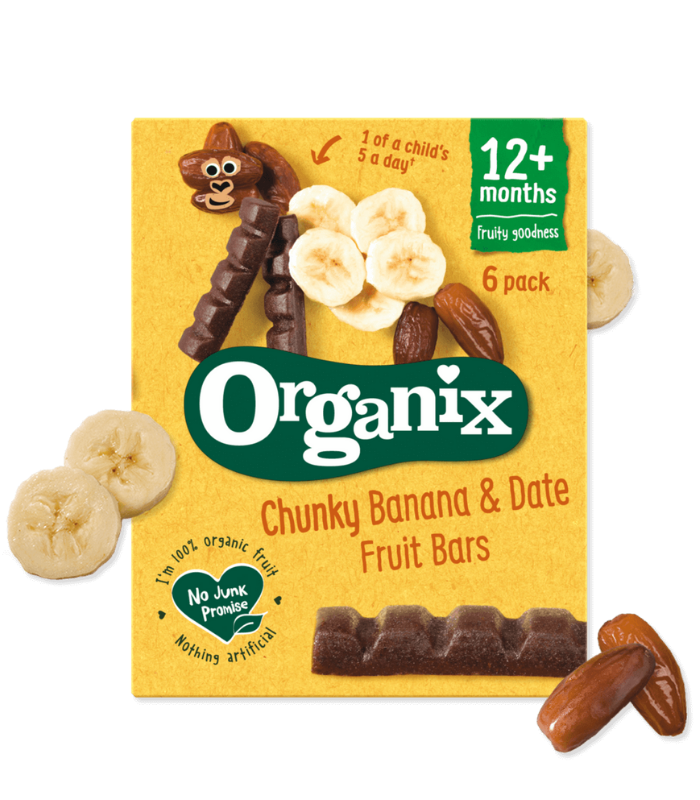 Image resizer 700800123 Organix Banana & Date Fruit Bars 12M+ 6 X 17G - Image 1