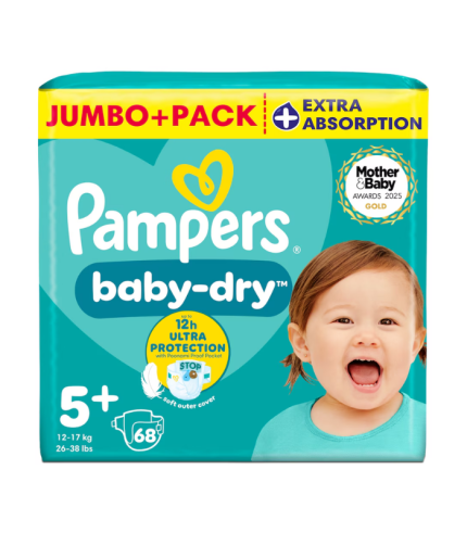 Pampers Baby Dry Size 5+ 68pcs (12-17Kg)