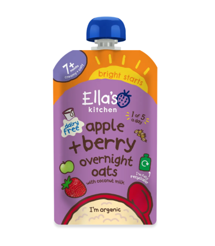 Ella's Kitchen Apple + Berry Overnight Oats 7M+ 100g