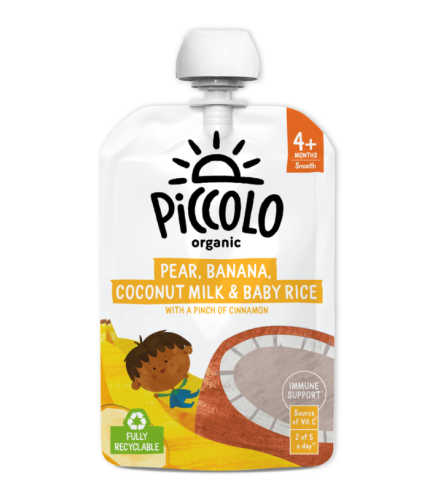 Piccolo Organic Pear, Banana, Coconut Milk & Baby Rice 100g