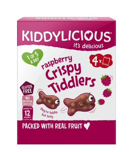 Kiddylicious Raspberry Crispy Tiddlers 4x12g