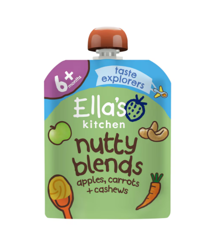 Ella's Kitchen  Nutty Blends Apples, Carrots + Cashews  6M+ 85g