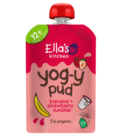 Ella's Kitchen Yog-y pud banana + strawberry sundae 90G
