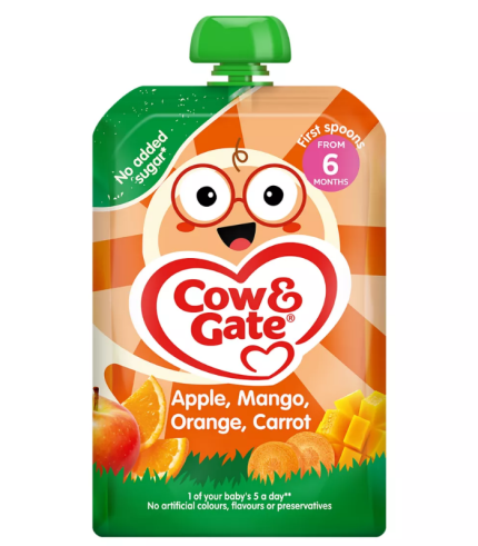 Cow & Gate Apple, Mango, Orange and Carrot baby pouch 100g