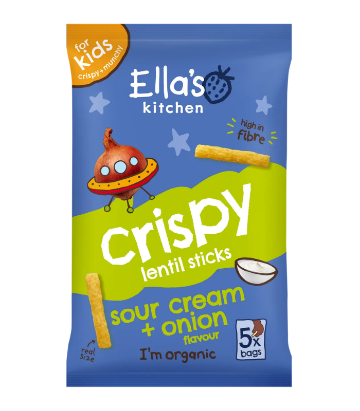 1 Ella's Kitchen Crispy Lentil Sticks Sour Cream + Onion 5 x 10g - Image 1