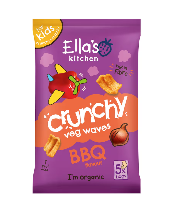 1 Ella's Kitchen Organic Crunchy Veg Waves - BBQ Flavour 5 x 10g - Image 1