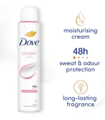 Dove Powder Soft Moisturising Cream 200Ml (Deodorant Body Spray) - Image 2