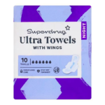 Superdrug Night Ultra Sanitary Towels with Wings x10