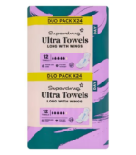 Superdrug Long Ultra Towel Wings Duo 24 Pcs