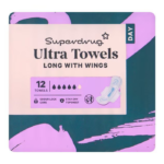 Superdrug Long Ultra Sanitary Towels with Wings x12