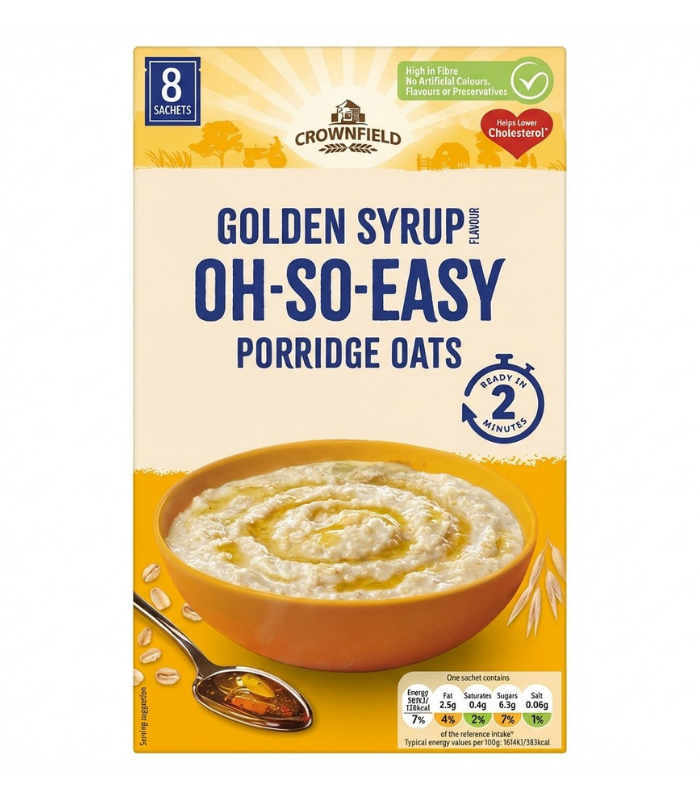 Image resizer 700800 (45) Crownfield Golden Syrup Oh-So-Easy Porridge Oats 288g - Image 1