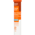 Tesco Health Effervescent Vitamin C Plus Zinc Tablets - Orange Flavour 20s